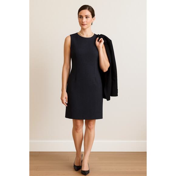 MaxMara Virgin Wool Tweed Sleeveless Shift Mini Dress Size 12 - Picture 1 of 11